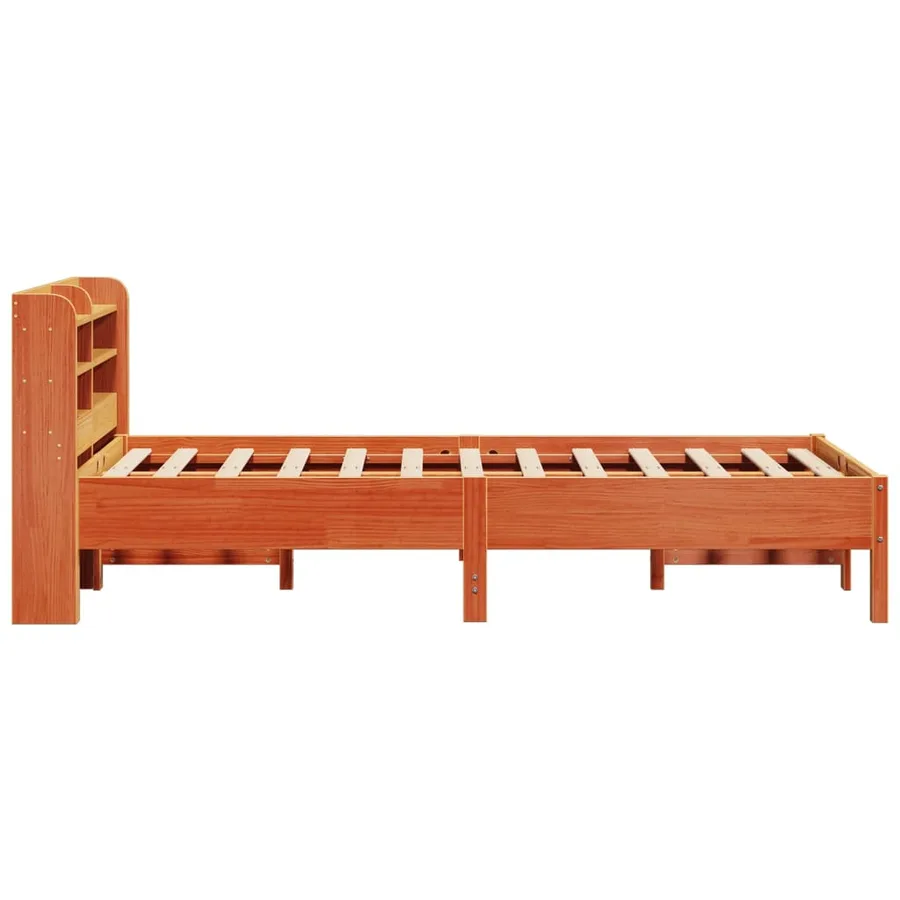 Cadre de lit sans matelas cire marron 75x190 cm bois pin massif - 5