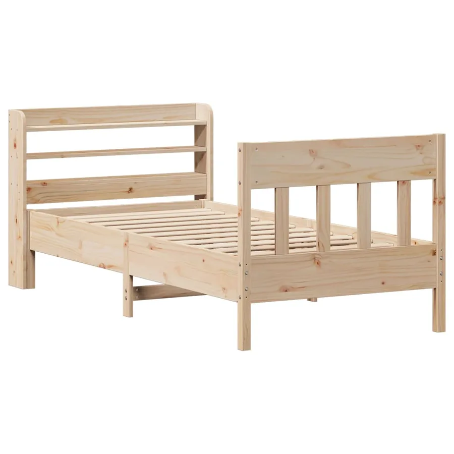 Cadre de lit sans matelas 75x190 cm bois de pin massif - 3