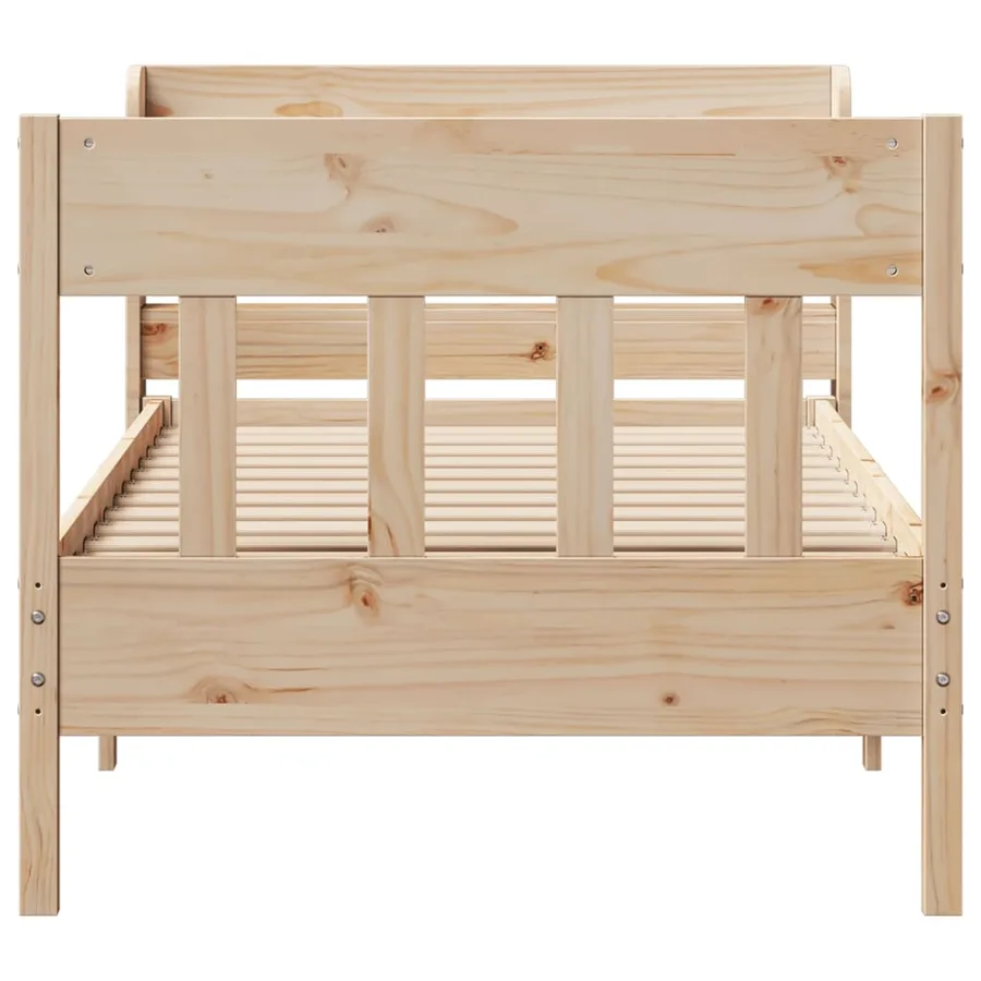 Cadre de lit sans matelas 75x190 cm bois de pin massif - 4