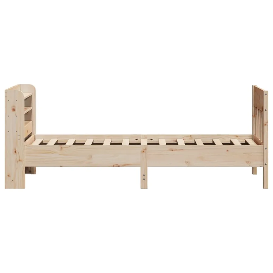 Cadre de lit sans matelas 75x190 cm bois de pin massif - 5