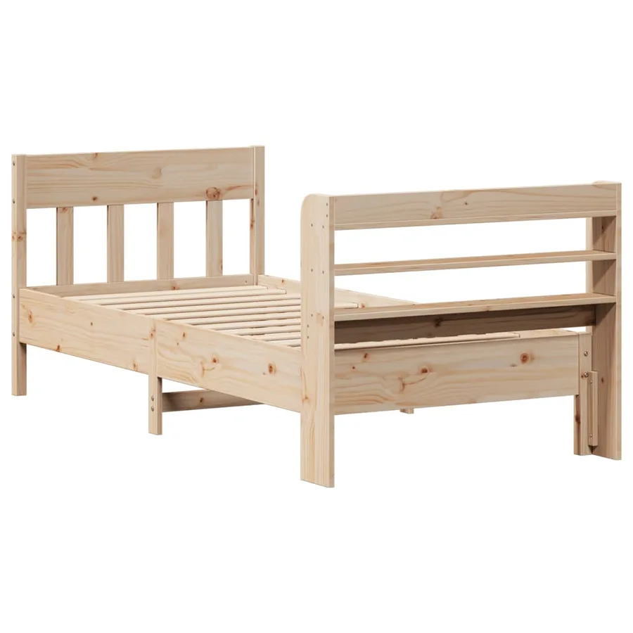 Cadre de lit sans matelas 75x190 cm bois de pin massif - 6