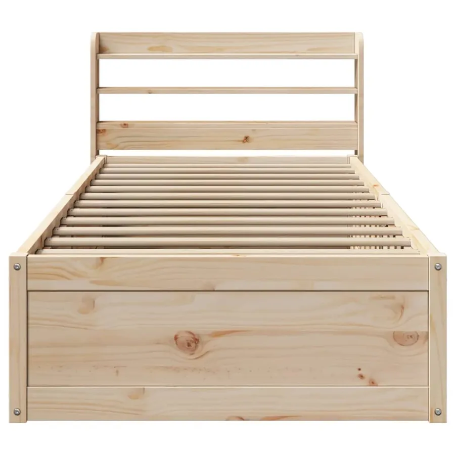 Cadre de lit avec tête de lit 90x190 cm bois de pin massif - 4