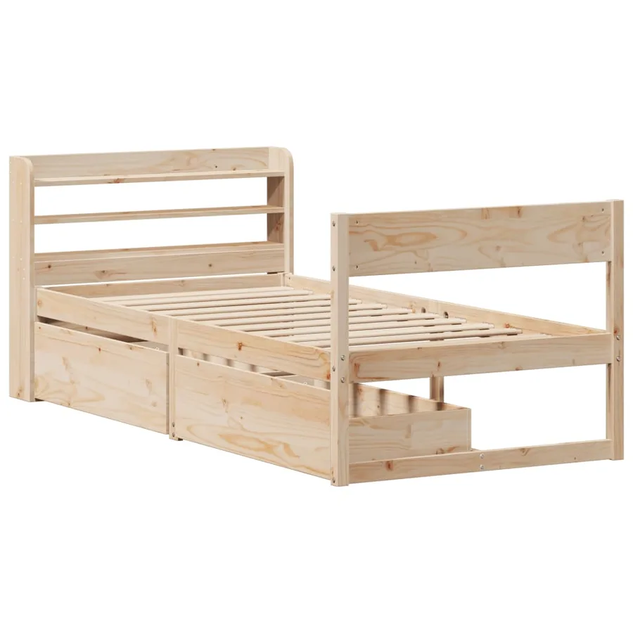 Cadre de lit sans matelas 90x200 cm bois de pin massif - 3