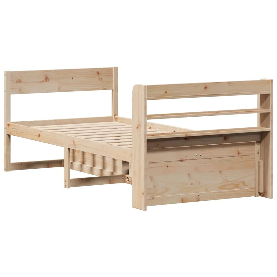 Cadre de lit sans matelas 90x200 cm bois de pin massif - 8