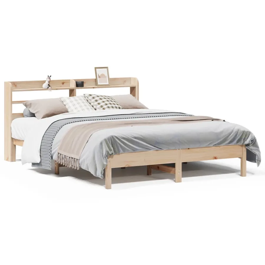 Cadre de lit sans matelas 150x200 cm bois de pin massif - 2