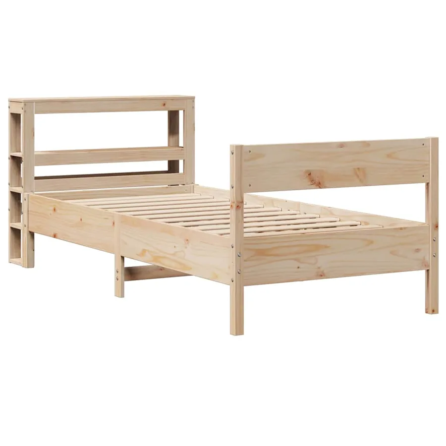 Cadre de lit sans matelas 75x190 cm bois de pin massif - 3
