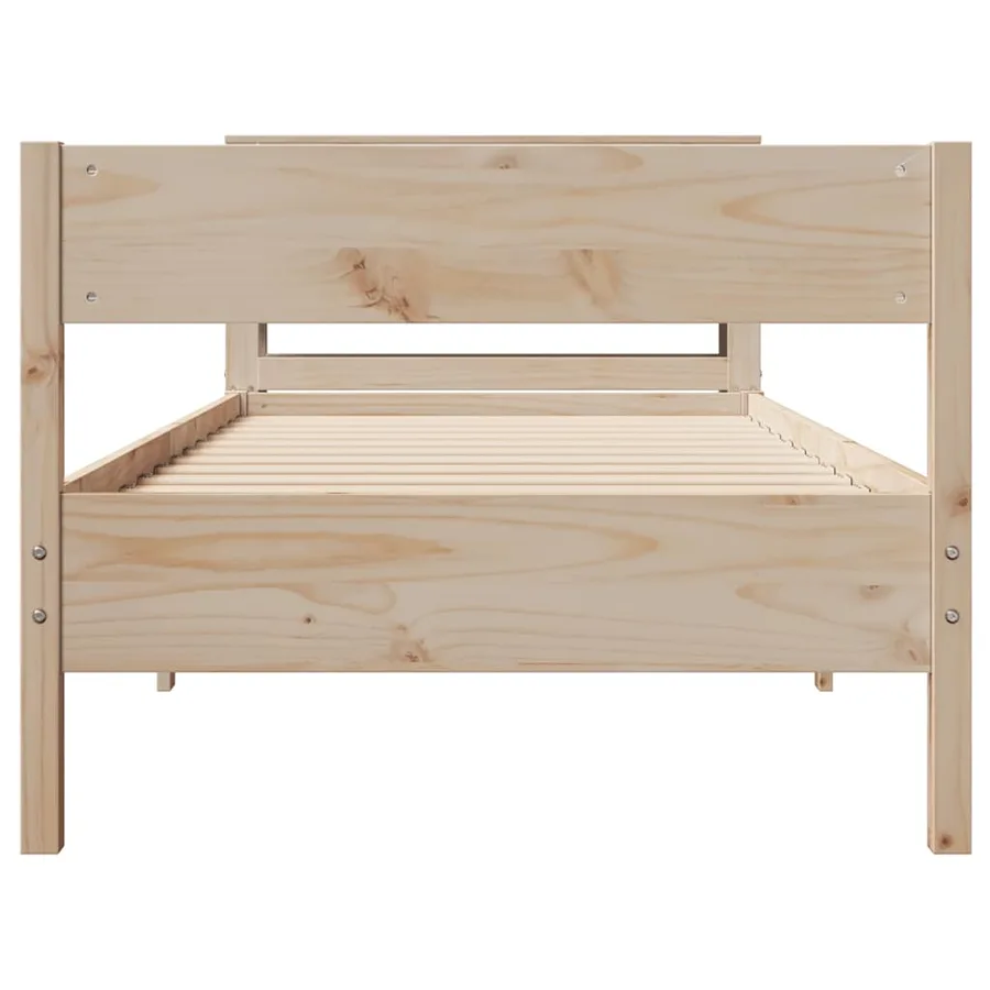 Cadre de lit sans matelas 75x190 cm bois de pin massif - 4