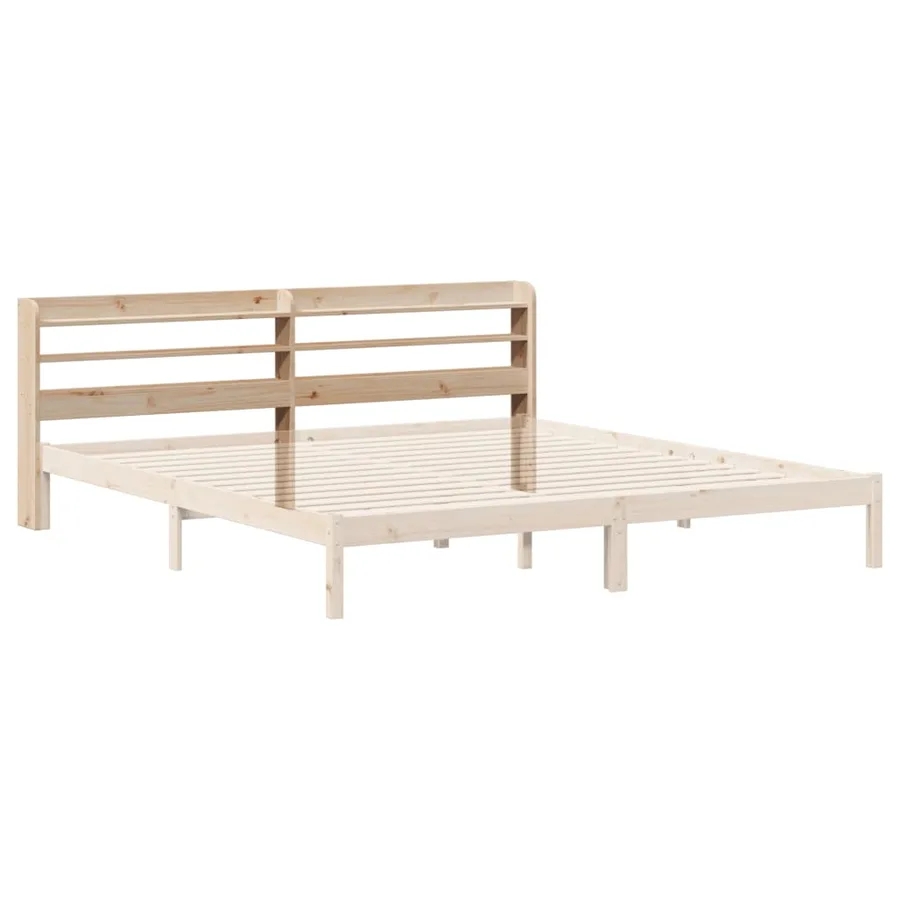 Tête de lit avec étagères 200 cm bois massif de pin - 6