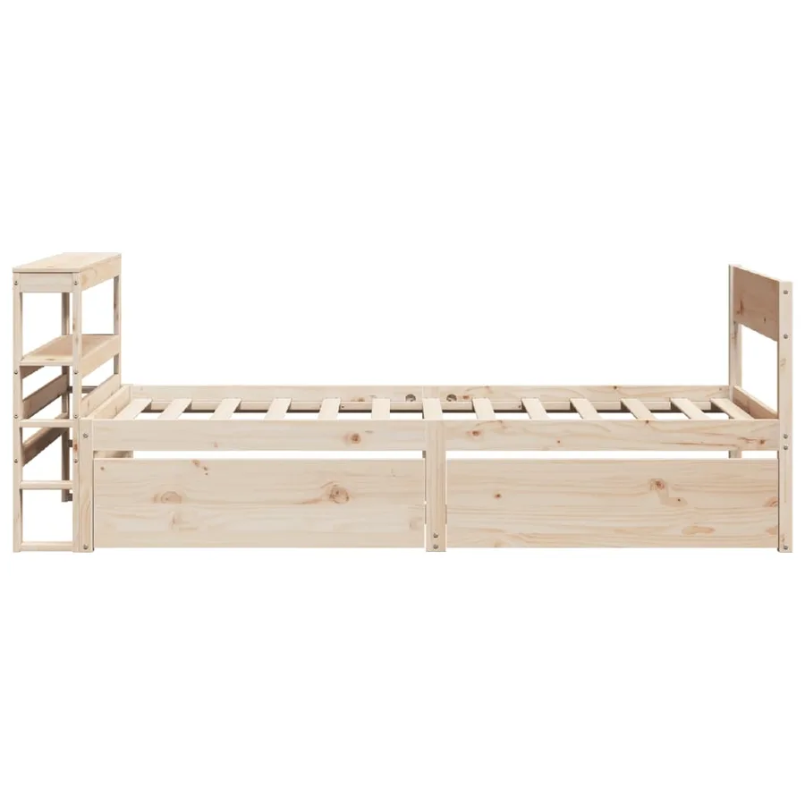 Cadre de lit sans matelas 75x190 cm bois de pin massif - 7
