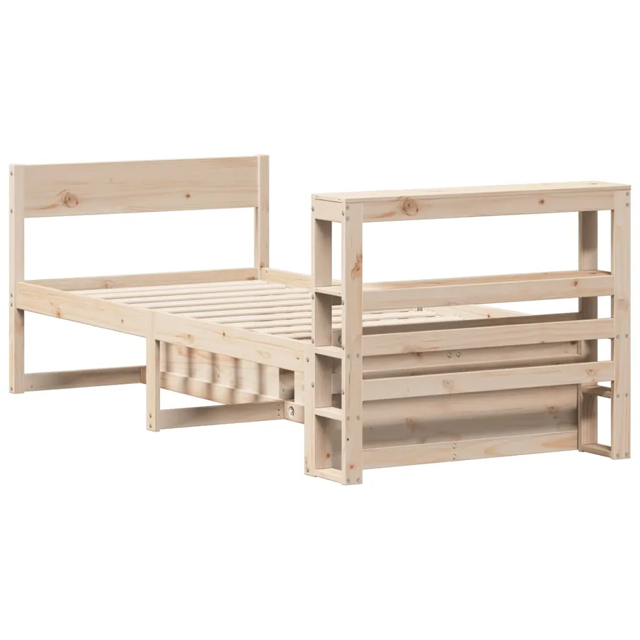 Cadre de lit sans matelas 75x190 cm bois de pin massif - 8