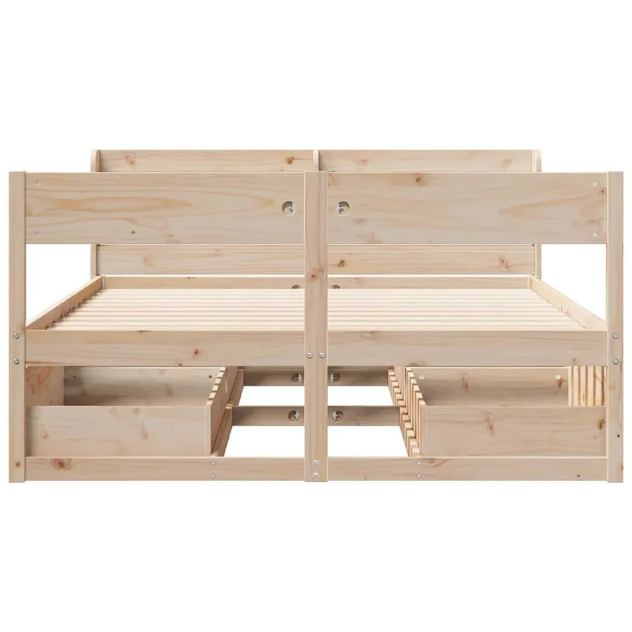 Cadre de lit sans matelas 150x200 cm bois de pin massif - 4