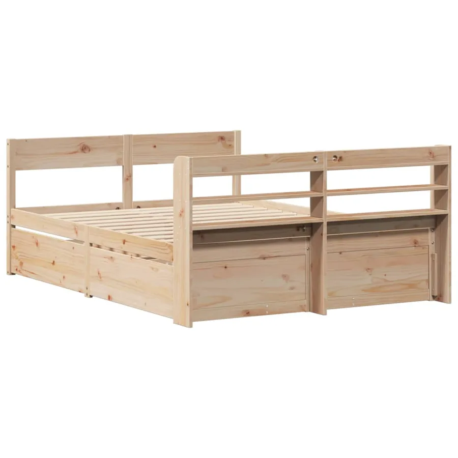 Cadre de lit sans matelas 150x200 cm bois de pin massif - 8