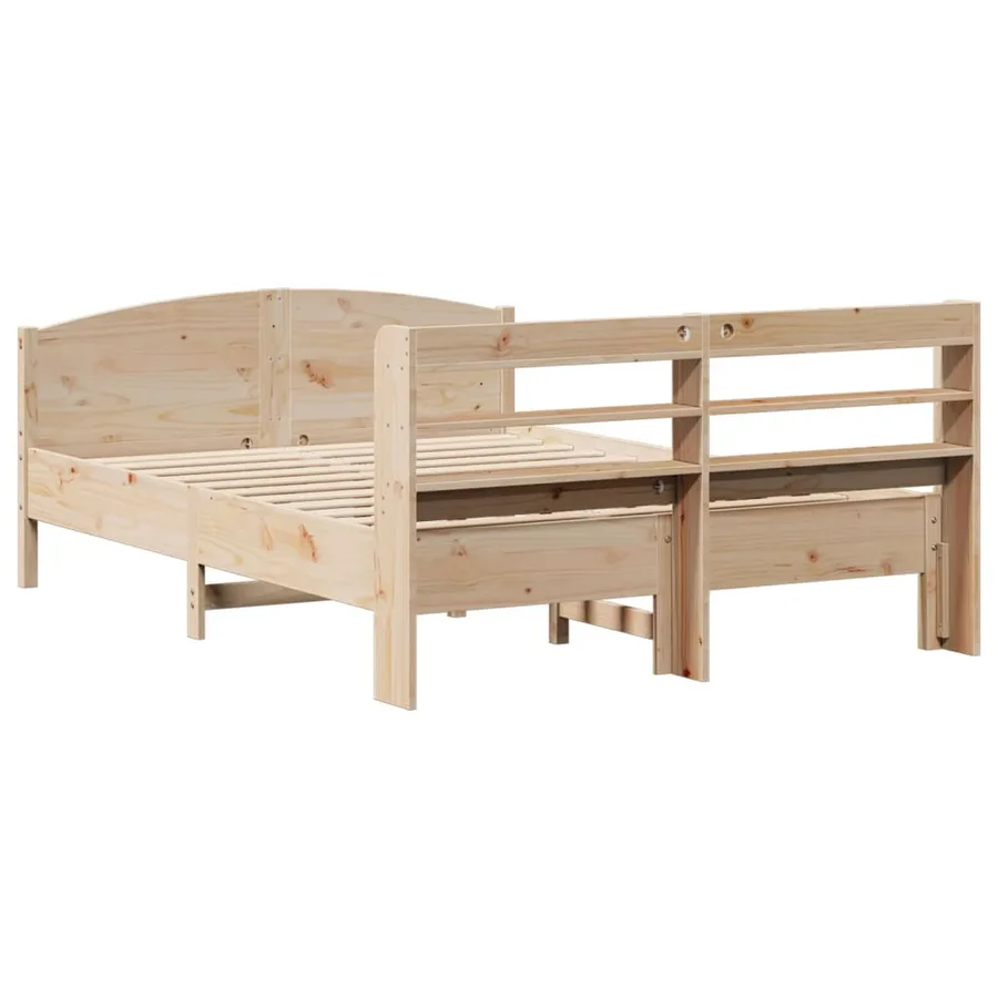 Cadre de lit sans matelas 150x200 cm bois de pin massif - 6
