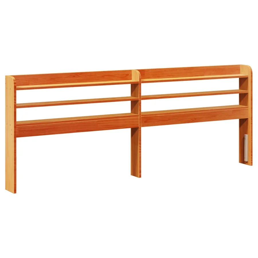 Cadre de lit et tête de lit sans matelas cire marron 200x200 cm - 6