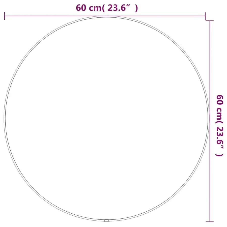 Miroir mural Doré Ø 60 cm Rond - 6