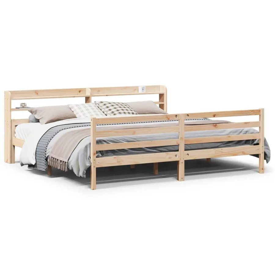 Cadre de lit avec tête de lit sans matelas 200x200 cm - 2