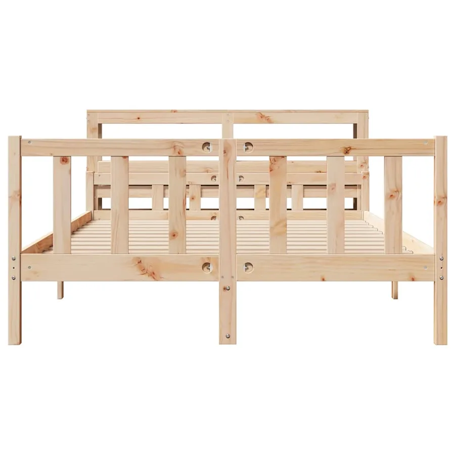 Cadre de lit sans matelas 160x200 cm bois massif de pin - 4