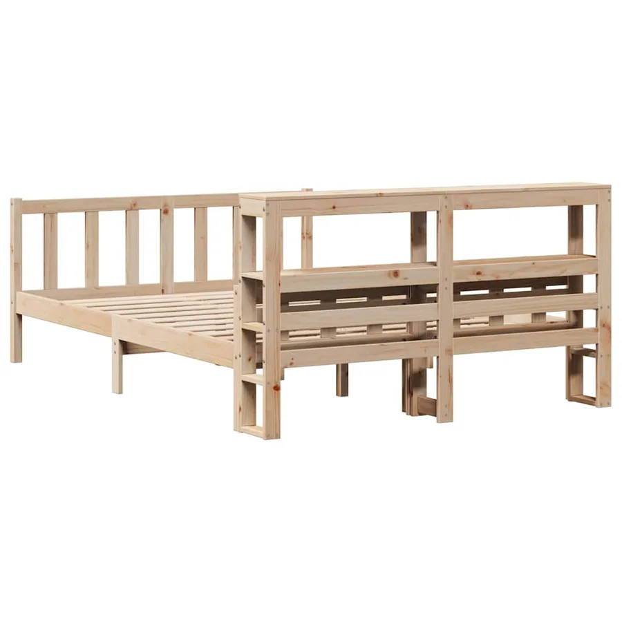 Cadre de lit sans matelas 160x200 cm bois massif de pin - 6