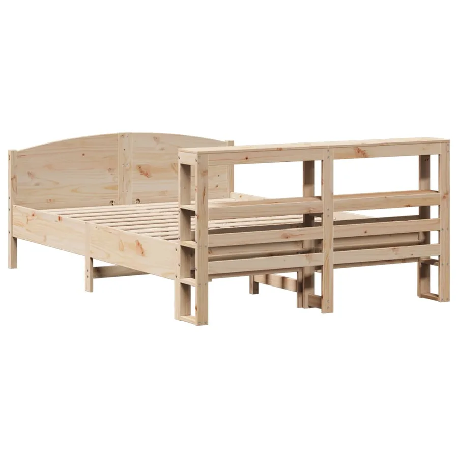 Cadre de lit sans matelas 160x200 cm bois massif de pin - 6