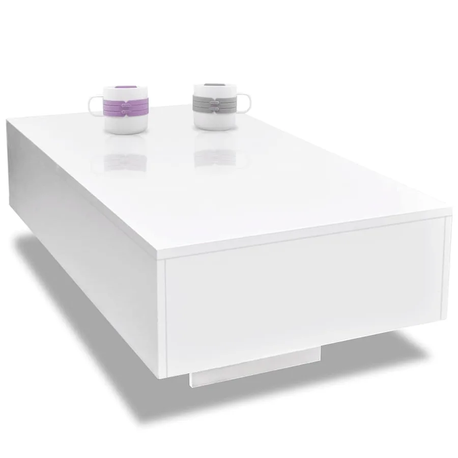 Table basse blanc brillant - 4