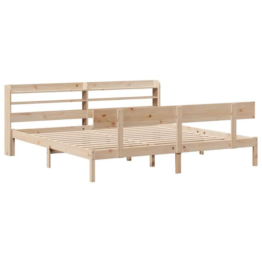 Cadre de lit sans matelas 200x200 cm bois massif de pin - 3