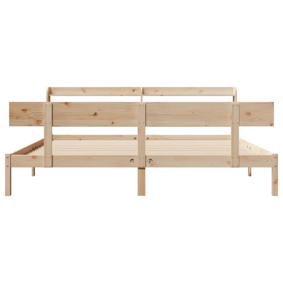 Cadre de lit sans matelas 200x200 cm bois massif de pin - 4