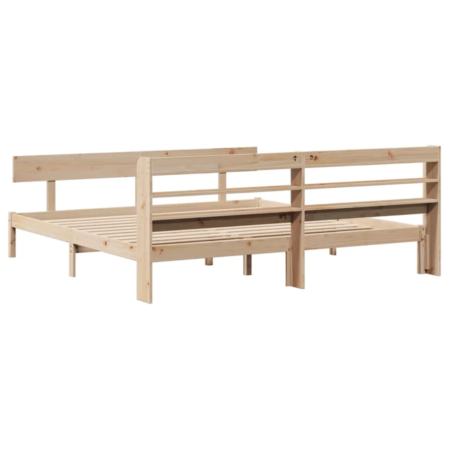 Cadre de lit sans matelas 200x200 cm bois massif de pin - 6