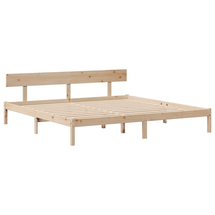 Cadre de lit sans matelas 200x200 cm bois massif de pin - 7