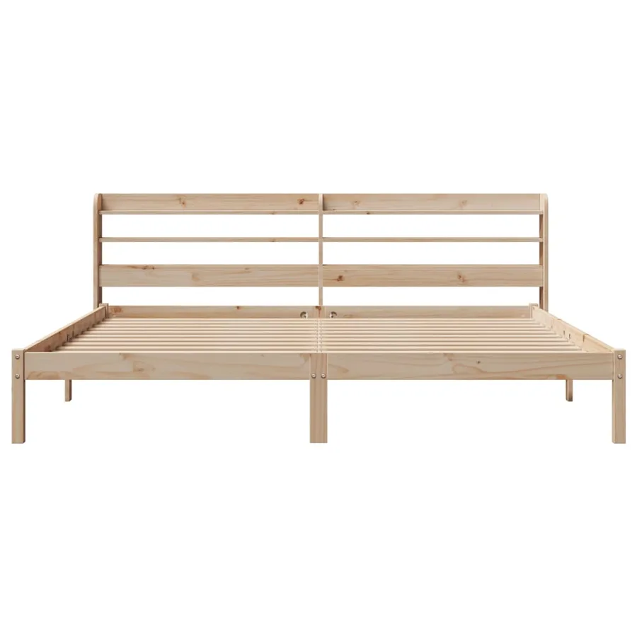 Cadre de lit sans matelas 200x200 cm bois massif de pin - 4
