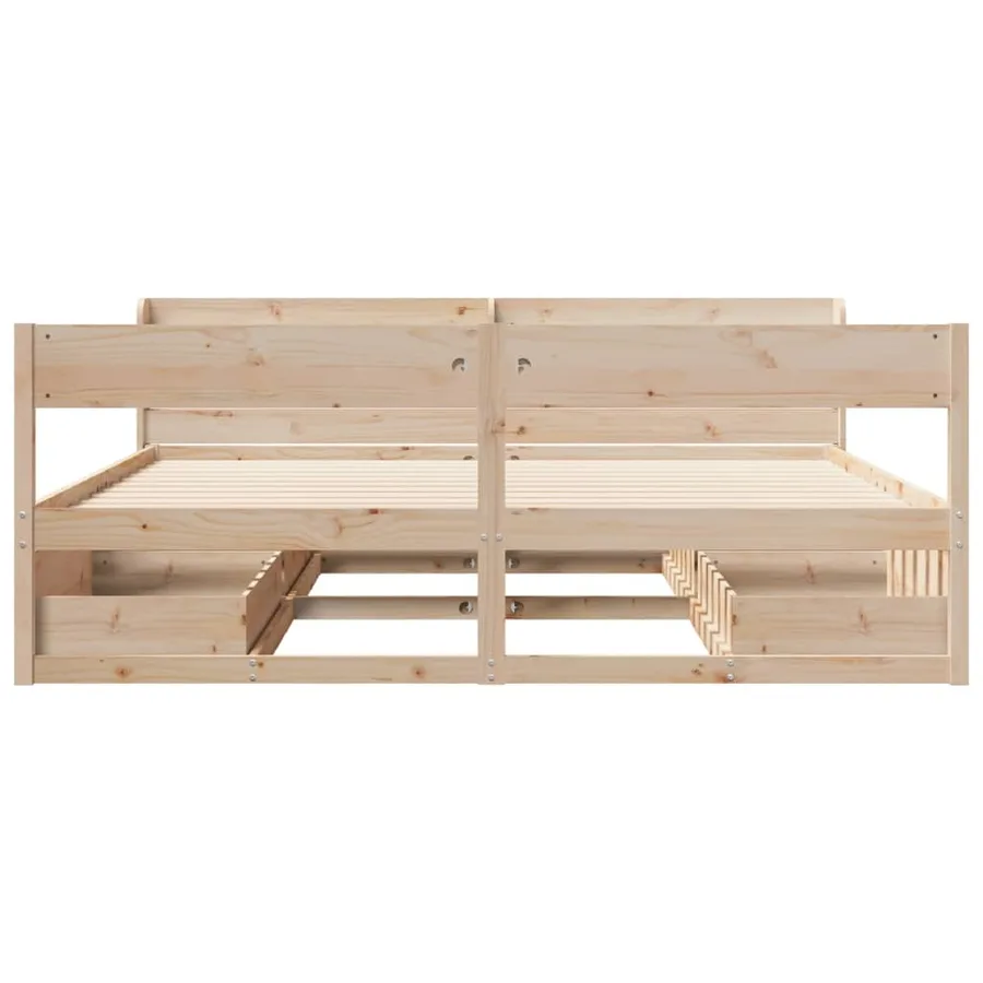 Cadre de lit sans matelas 200x200 cm bois massif de pin - 4