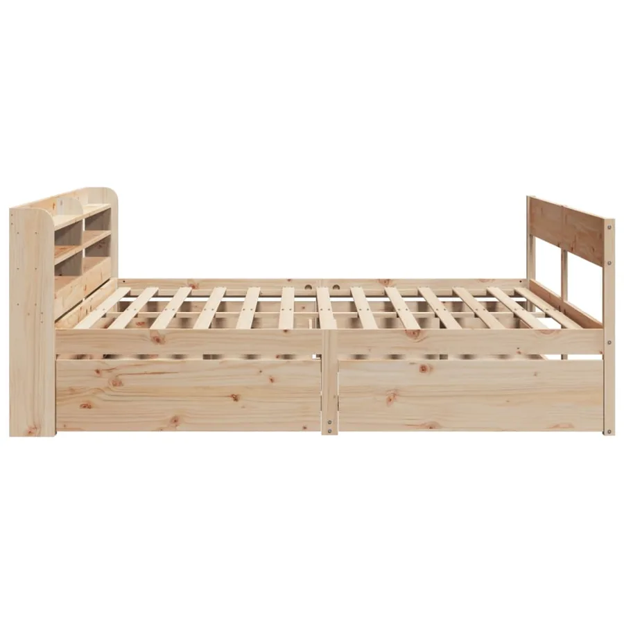Cadre de lit sans matelas 200x200 cm bois massif de pin - 7