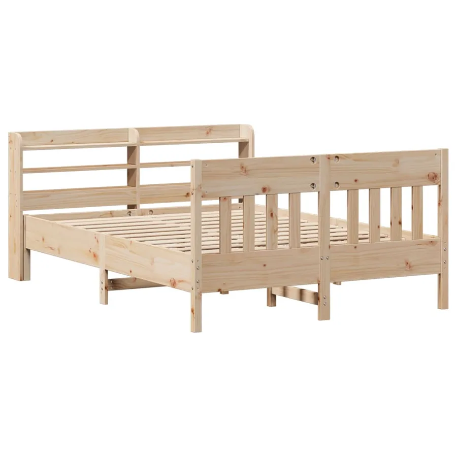 Cadre de lit sans matelas 135x190 cm bois de pin massif - 3