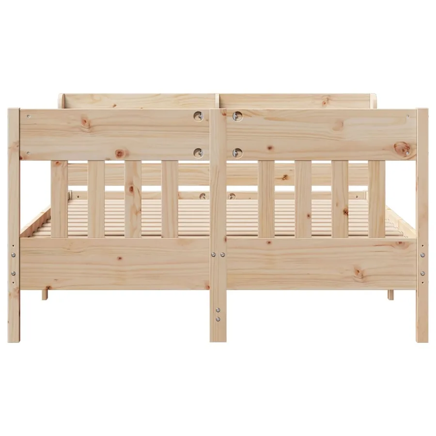 Cadre de lit sans matelas 135x190 cm bois de pin massif - 4