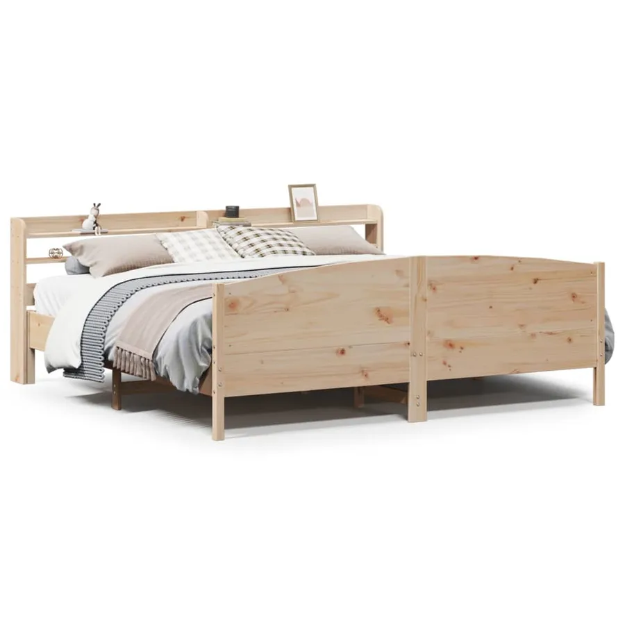 Cadre de lit sans matelas 200x200 cm bois massif de pin - 2