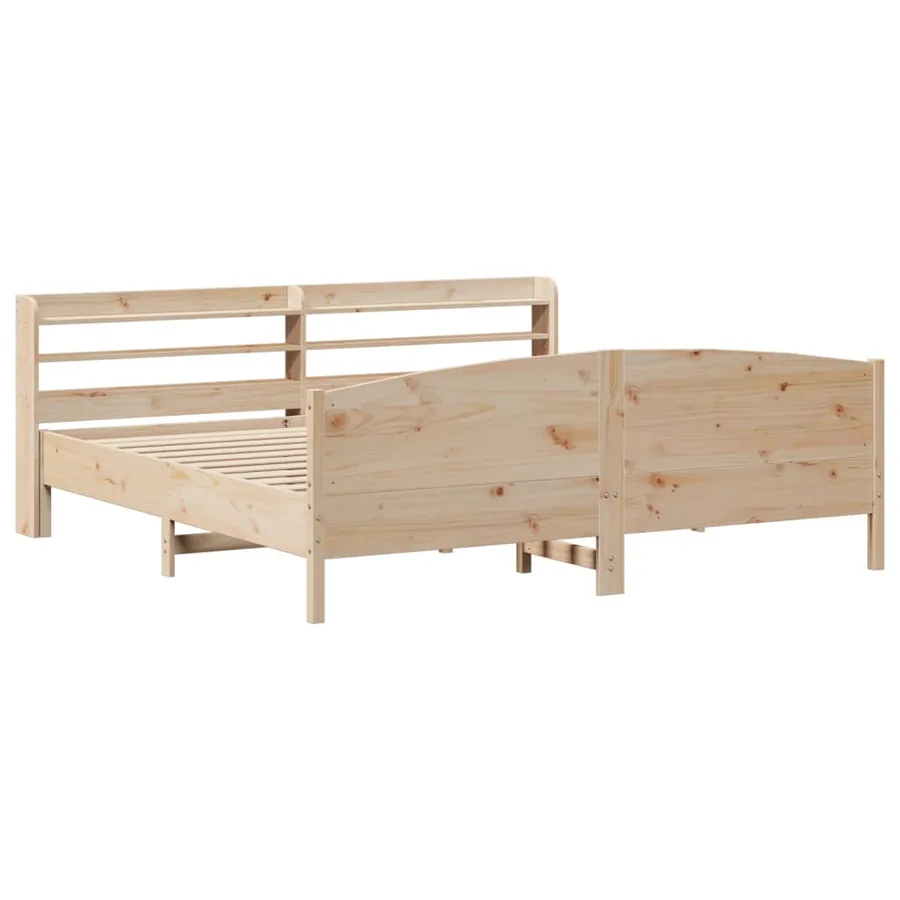 Cadre de lit sans matelas 200x200 cm bois massif de pin - 3