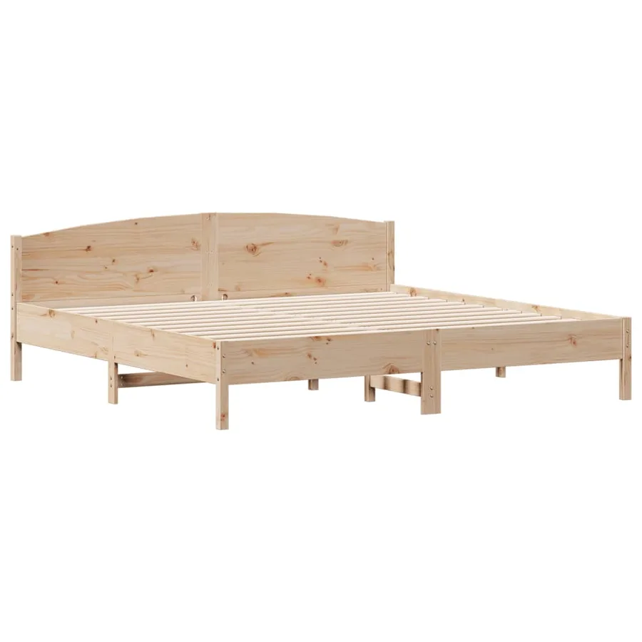 Cadre de lit sans matelas 200x200 cm bois massif de pin - 7