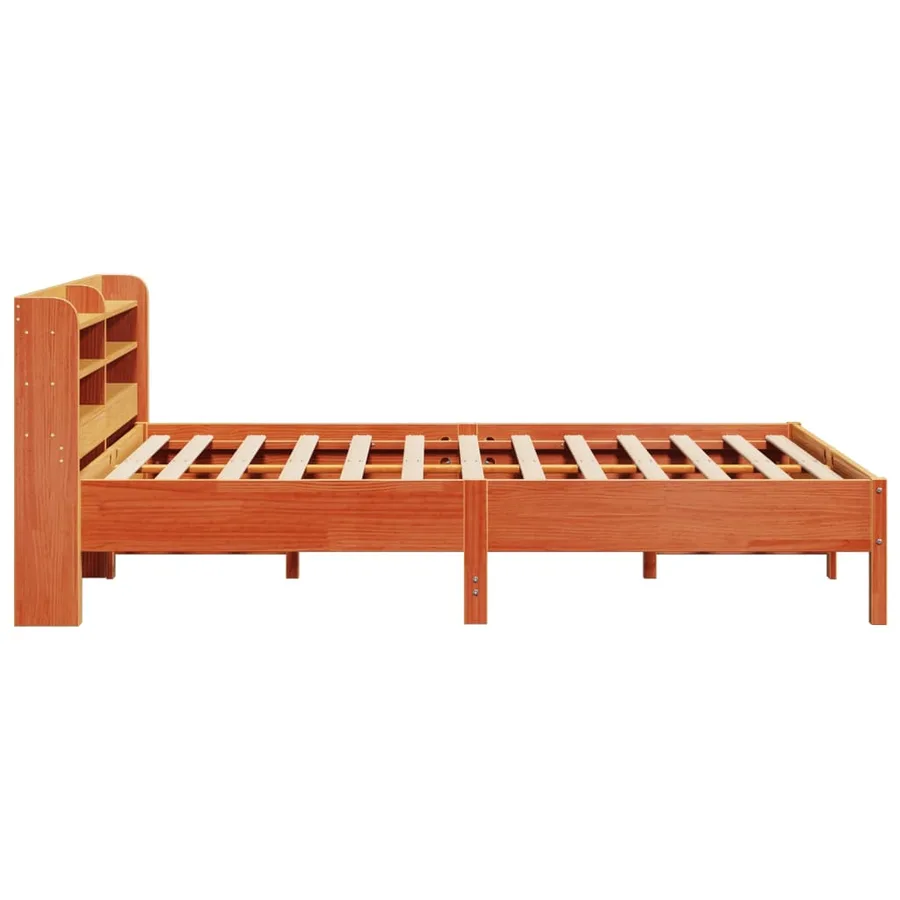 Cadre de lit sans matelas cire marron 140x190cm bois pin massif - 5