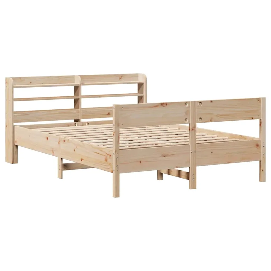 Cadre de lit sans matelas 135x190 cm bois de pin massif - 3
