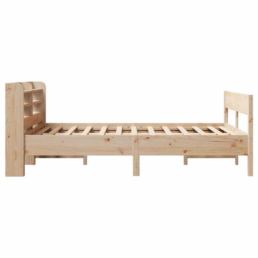 Cadre de lit sans matelas 135x190 cm bois de pin massif - 5