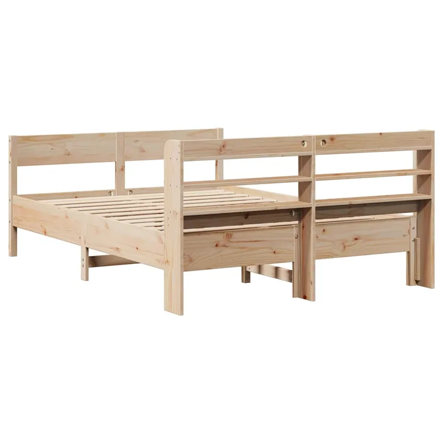 Cadre de lit sans matelas 135x190 cm bois de pin massif - 6
