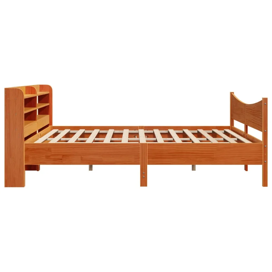 Cadre de lit et tête de lit cire marron 200x200 cm bois de pin - 7