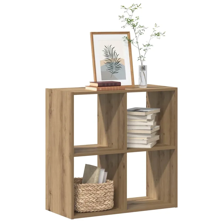 Bibliothèque chêne artisanal 68,5x32x68,5 cm bois d'ingénierie - 3