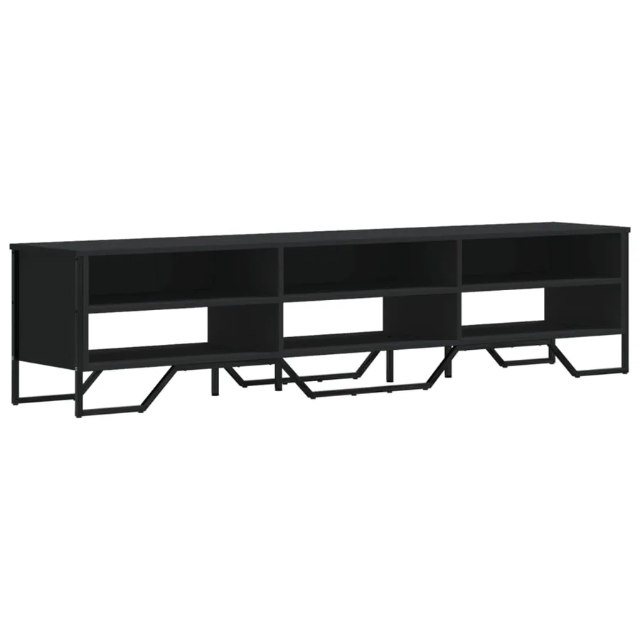 Meuble TV noir 180x34x41 cm bois d'ingénierie - 2