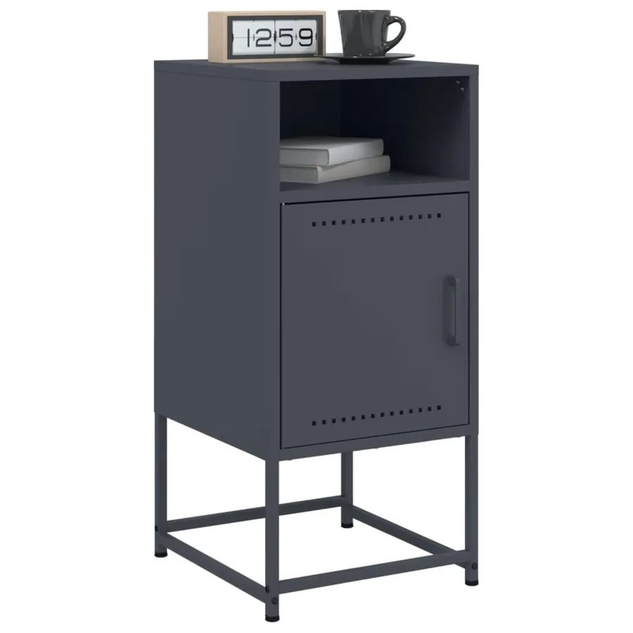 Tables de chevet 2 pcs anthracite 36x39x78 cm acier - 4