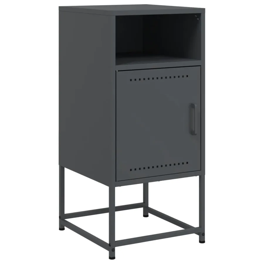 Tables de chevet 2 pcs anthracite 36x39x78 cm acier - 5