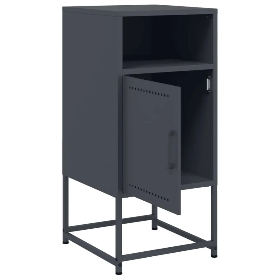 Tables de chevet 2 pcs anthracite 36x39x78 cm acier - 9