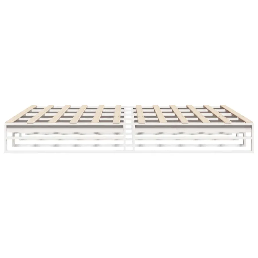 Cadre de lit sans matelas blanc 180x200 cm bois massif de pin - 5