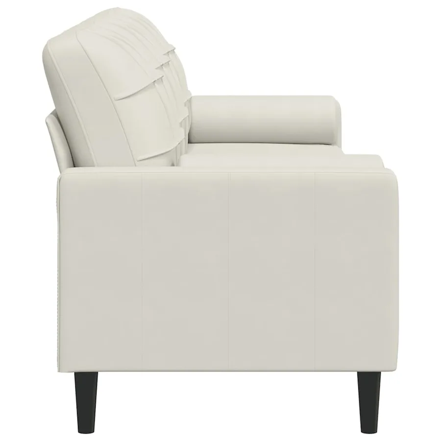 Canapé 3 places avec oreillers décoratifs crème 210 cm velours - 4