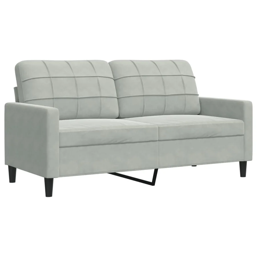Ensemble de canapés 2 pcs avec coussins Gris clair Velours - 4