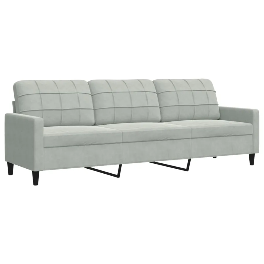 Ensemble de canapés 2 pcs avec coussins Gris clair Velours - 5